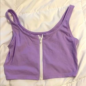 PacSun Zip Up Cropped Tank